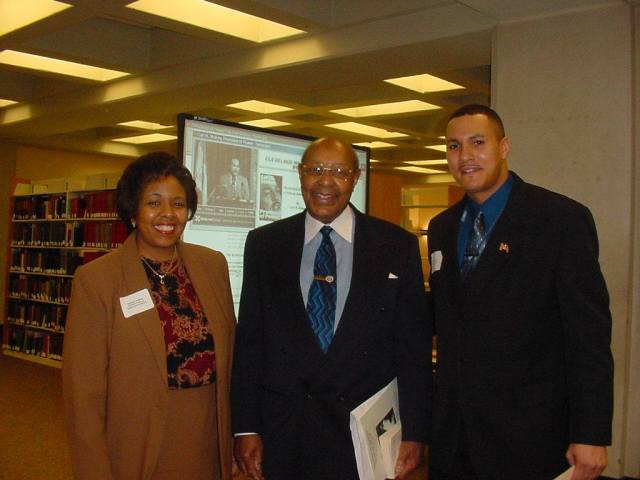 Congressman Louis Stokes with Regennia (left) and Cordell Stokes